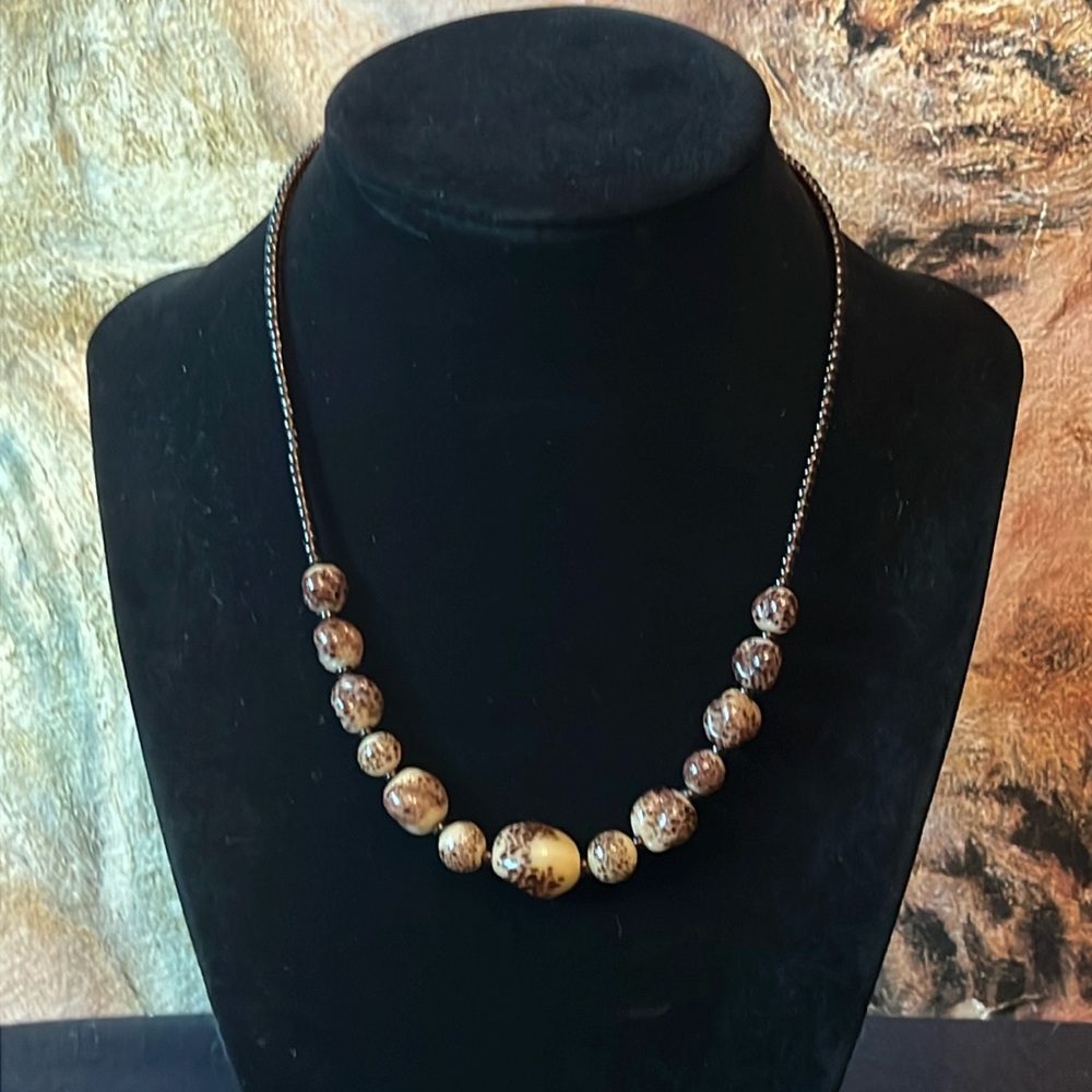 Snakeskin Agate Natural Stone Choker Vintage